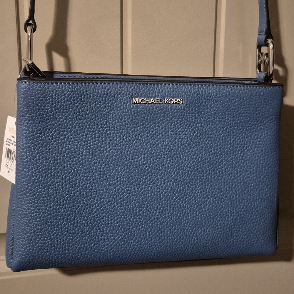 Michael Kors Trisha Medium Pebbled Leather Crossbody Bag